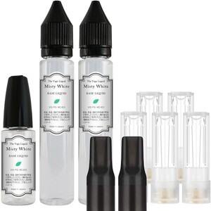 ■送料無料■ 電子タバコ用 カプセル型カートリッジ 808X 5本 & 85ml ベースリキッド 40:60 VAPE MistyWhite