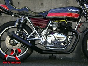 KAWASAKI Z250FT ショート管 70π マフラー 黒