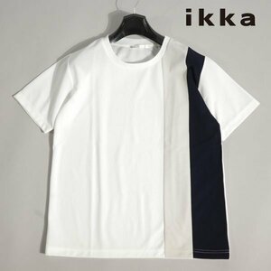 新品1円～★ikka イッカ メンズ 春夏 吸水速乾 半袖 切り替えTシャツ L カットソー 白 正規店本物 ◆4809◆