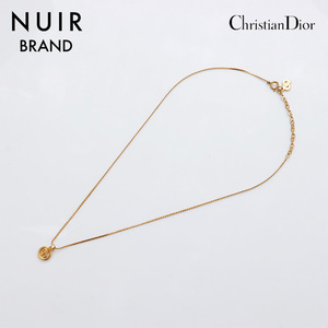 極美品 クリスチャンディオール Christian Dior CD ロゴ ネックレス ゴールド WS9133