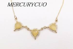 【U570】MERCURYCUO マーキュリーデュオ トライアングル サンカク モチーフ ネックレス イエロー アクリル ビーズ【送料全国一律198円】