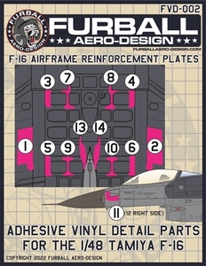 1/48 ファーボールデカール　F-16用 機体各部補強板 (ビニール)