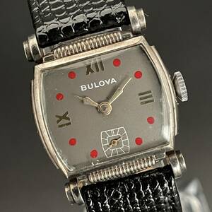 【1円スタート】ブローバ/Bulova/1950’s/アンティーク/10KRGP/グレー文字盤/スクエア/24㎜/手巻き/10AN/ユニセックス腕時計/男女兼用