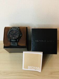 ◯ マイケルコース MICHAEL KORSクロノグラフ MK-5550クオーツ ブラック文字盤 3針式 腕時計 箱あり 不動品