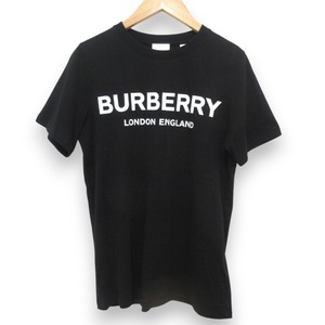 美品 BURBERRY バーバリー ロゴプリント クルーネック 半袖 Tシャツ カットソー キッズサイズ 14Y 164cm ブラック