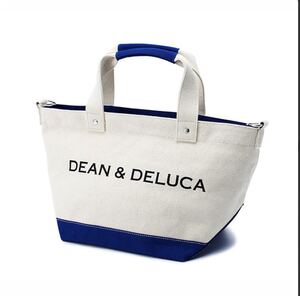 【新品】DEAN & DELUCA キャンバストートバッグ　ブルー&ナチュラル　ショルダーバッグ　ショルダーバッグ