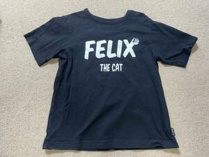 激安! GU FELIX THE CAT KIDS ジーユー フィリックス ザ キャット キッズ コラボ 半袖 Tシャツ 150 黒 ブラック