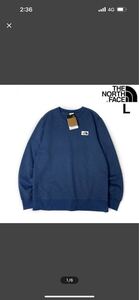 THE NORTH FACE HERITAGE PATCH CREW トレーナー　US限定L 裏起毛　ロゴパッチ　青