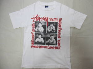 【美品】OLD STUSSY ステューシー フォト 4KIDS フォーキッズ Tシャツ S ホワイト 白