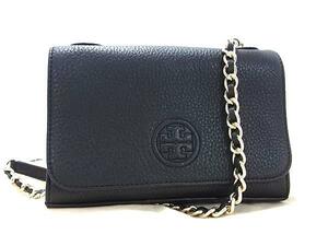 1円 ■極美品■ TORY BURCH トリーバーチ レザー チェーン クロスボディ ショルダーバッグ 斜め掛け レディース ブラック系 FB6800