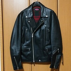 Rotar ローター ダブルライダースジャケット L ブラック 黒 牛革 lewis leathers ルイスレザー ライトニング ロンジャン 666 38