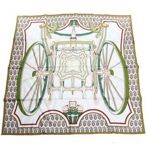 エルメス HERMES レディース－スカーフ CARRE TWILL 003538S 14　LES ROUES DE PHAETON　BO-BLANC-VERT-ROSE P マルチカラー