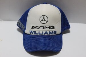 ▽♪ ベンツ ロゴ AMG WILLAMS レーシング キャップ 帽子 調節あり ブルー F(56-60cm)