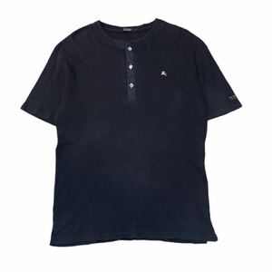 1円〜 美品 BURBERRY BLACK LABEL バーバリーブラックレーベル 日本製 ボタンノバチェック ヘンリーネック カットソー Tシャツ サイズ3