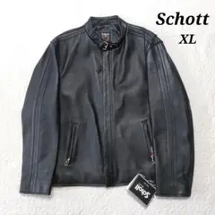 タグ付き✨Schott　シングルレザージャケット　羊革　厚手　チンストラップ　黒