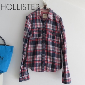 送料込 匿名配送 HOLLISTER ホリスター　2重ガーゼ　ブラウス　シャツ　チェニック　S　ハワイ　SURF　ギンガムチェック