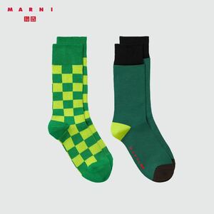 sale!新品タグ付☆UNIQLO ×MARUNIユニクロ&マルニ☆ヒートテックソックス2足組25〜27cm