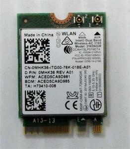 【送料無料即発】DELL純正Intel AC 3165無線LANカード 3165NGW 0MHK36