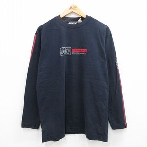 【50%OFF】L/古着 エアロポステール 長袖 ビンテージ Tシャツ メンズ 00s A87 コットン クルーネック 紺他 ネイビー 23sep20 中古 5OF