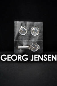 GEORG JENSEN シルバー925 雄牛 カフリンクス/タイピン カフスボタン #70/#71 闘牛 ブル 純銀 スターリングシルバー ジョージジェンセン