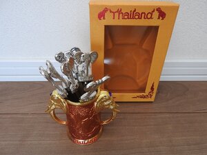 ★☆未使用　THAILAND 　カトラリー　フォーク　タイ製　カップ　ケース☆★