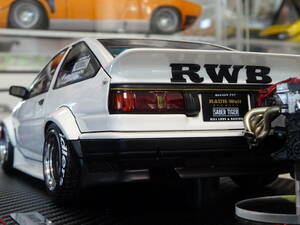 ☆WEB限定70台☆IG2968☆1/18 RWB AE86 White/Black With Engine☆トヨタ レビン☆AE86☆ワタナベ仕様☆イグニッション☆ignition model☆