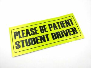 英文字 初心者 防水シール ステッカー BE PATIENT STUDENT DRIVER