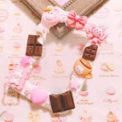 チョコとお菓子とうさちゃんのホイップデコ トレカケース お菓子 ホイップデコ