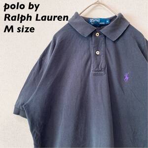 90s ポロバイラルフローレン　半袖ポロシャツ　ラガー　無地　カラーポニー　Mサイズ　ユニセックス　polo by Ralph Lauren ゴルフウェア