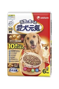 愛犬元気 10歳以上の中・大型犬用 ささみ・ビーフ・緑黄色野菜・小魚入り 6kg ドッグフード