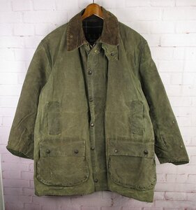 FJ25951 BARBOUR バブアー 90s NORTHUMBRIA ノーザンブリア オイルドコート イングランド製 オリーブ系 C44/112CM