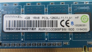 [動作品]　RAMAXEL 4GB PC3L -12800U (DDR3L-1600)-11-11- A1 デスクトップパソコン用