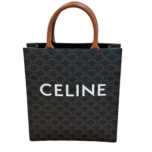 セリーヌ CELINE スモール バーティカルカバ 191542 ブラウン トリオンフキャンバス ショルダーバッグ レディース 中古