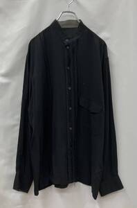 YOHJI YAMAMOTO POUR HOMME ヨウジヤマモトプールオム 長袖シャツ H0-B24-206 ほつれデザイン 日本製 M ブラック 通年