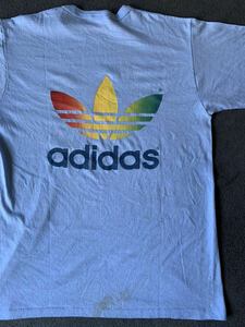 70s 80s XL adidas ビンテージ Tシャツ レインボー トレフォイル vintage USA製 アメリカ製