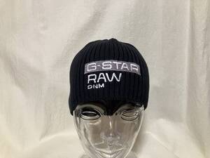 G-STAR RAW ジースター ロウ リブニット帽子/ビーニー 黒 中古品