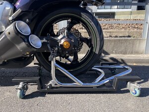 ☆オーバースペック こだわりのワンオフ 限定品 移動式 バイク用 リアメンテナンススタンド☆