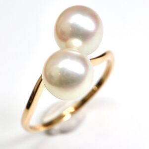 1円〜!!MIKIMOTO(ミキモト)●K18 アコヤ本真珠リング●D 約2.4g 約12号 パール pearl jewelry 指輪 ring EA4/EA5 B33