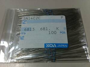 KOA SN14C2C 1/4w　681KΩ F ±1％ 100本1袋 (18)