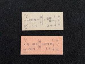 Z291 北条線 ←綱引→ 乗車券