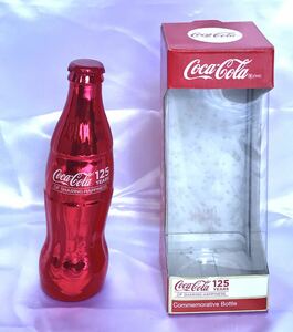 コカコーラ120周年記念ガラスボトル★赤い銀メッキで加工された珍しいレギュラーボトルです。
