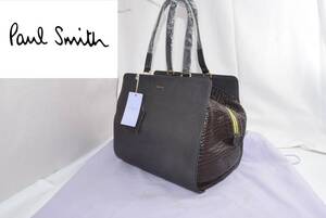 ☆新品未使用☆ポールスミス Paul Smith ショルダーバッグ ネイビー☆牛革☆男女兼用☆国内正規品☆稀少ショーモデルバック☆定価74,800円