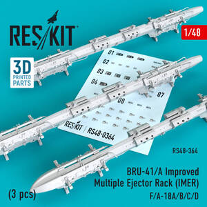 ◆◇RESKIT【RS48-0364】1/48 F/A-18A/B/C/D用 BRU-41/A (IMER) 爆弾架 (3個入り)(汎用)◇◆