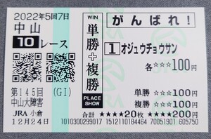 【即決】オジュウチョウサン 中山大障害 2022 他場応援馬券