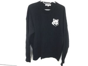 1012RSZ◎MAISON KITSUNE メゾンキツネ ニットセーター メンズL ブラック◎中古