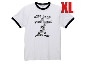 CHECKER RABBIT Ringer T-shirt XL/リンガーtシャツtrimトリムteeラビットスクーターs101s201s211s61s82ランブレッタアメカジ50s60s70s80s