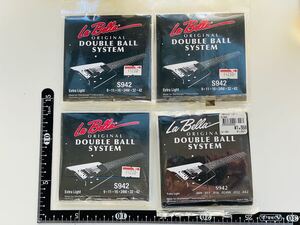 新品未使用　 La Bella S942 Extra Light Doble Ball System 09-42 エレキギター弦×4セット