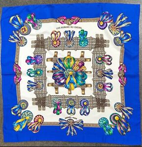 HERMES LES RUBANS DU CHEVAL 100% Silk Scarf Bandanna エルメス カレ90 シルク スカーフ バンダナ 男女兼用 小物 ユニセックス