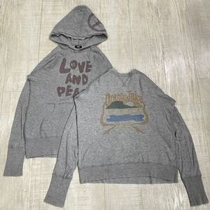 T.M.T Pullover Hoodie & Sweat Set ティーエムティー TMT セット プルオーバー パーカー 前V ラグラン プリント スウェット サイズ L