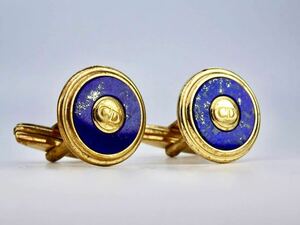 ディオール　ラピスラズリ　サークル　ゴールド　ＣＤ　カフス　カフリンクス　Dior cufflinks